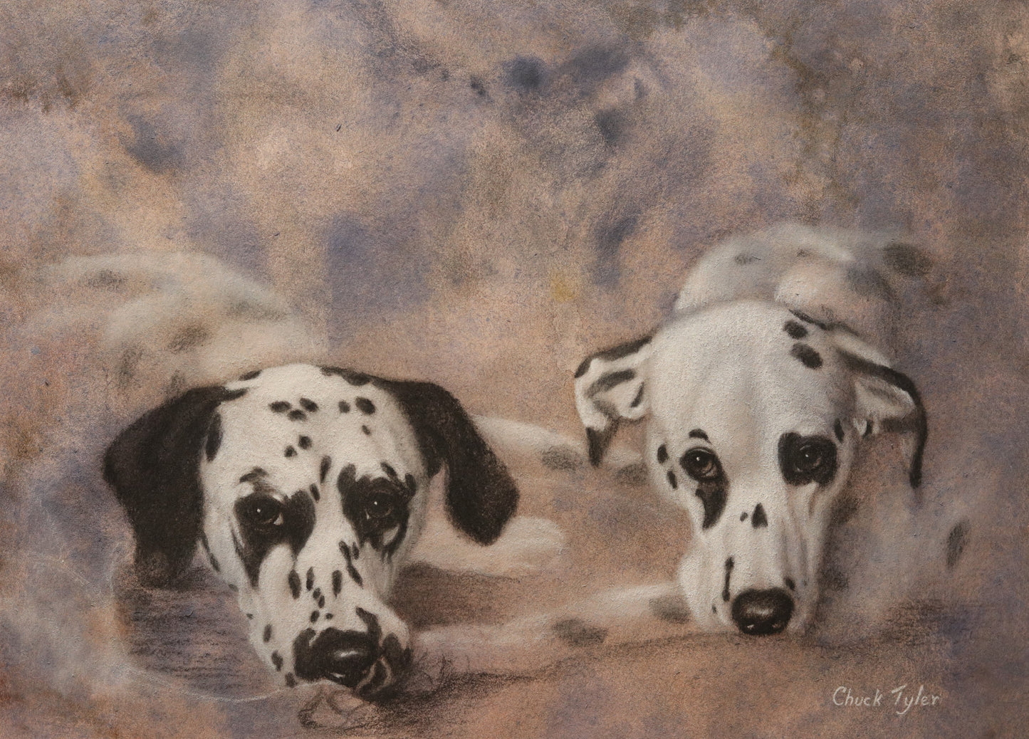 "One Weekend 2 Dals 2" 9"x12" Charcoal Drawing