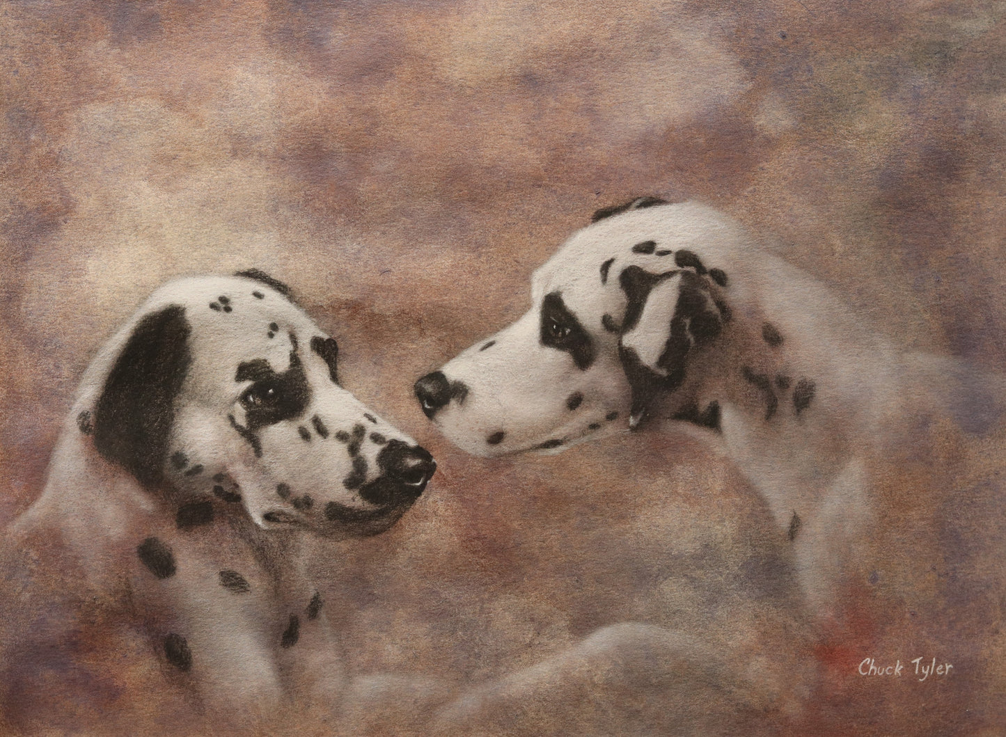 "One Weekend Two Dals 1" 9"x12" Charcoal Drawing